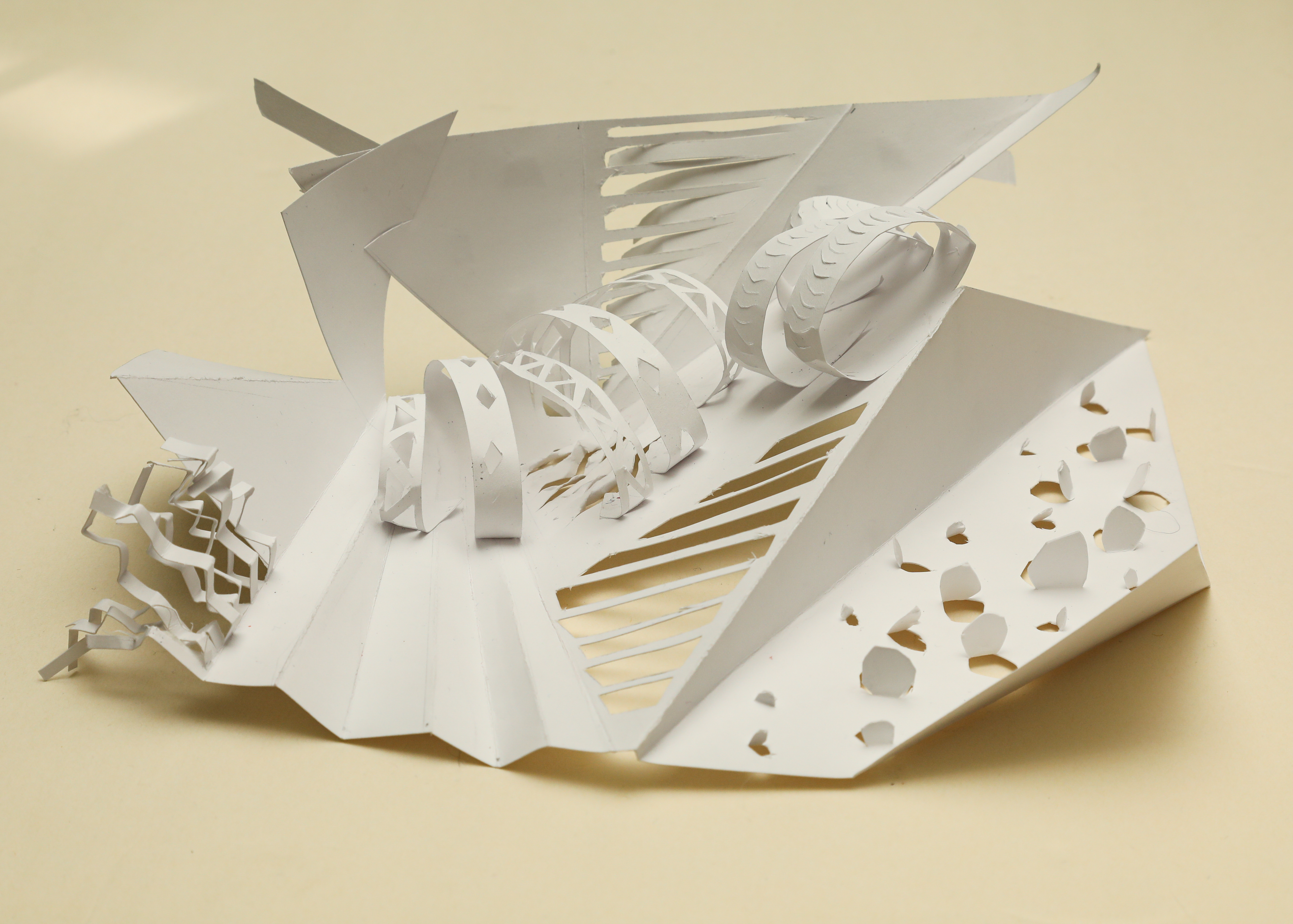 Papercraft abstract 3D architectural art