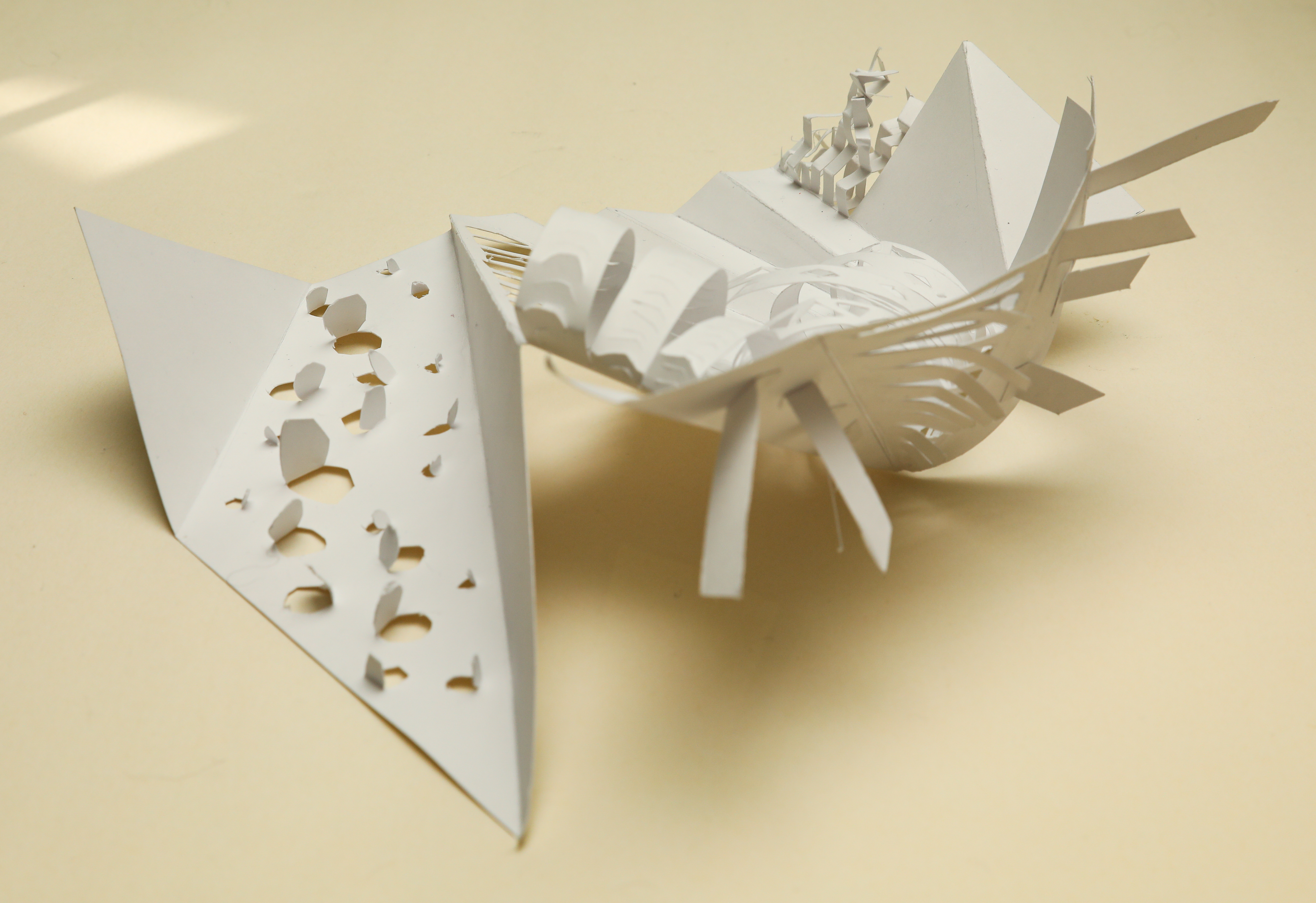 Papercraft abstract 3D architectural art