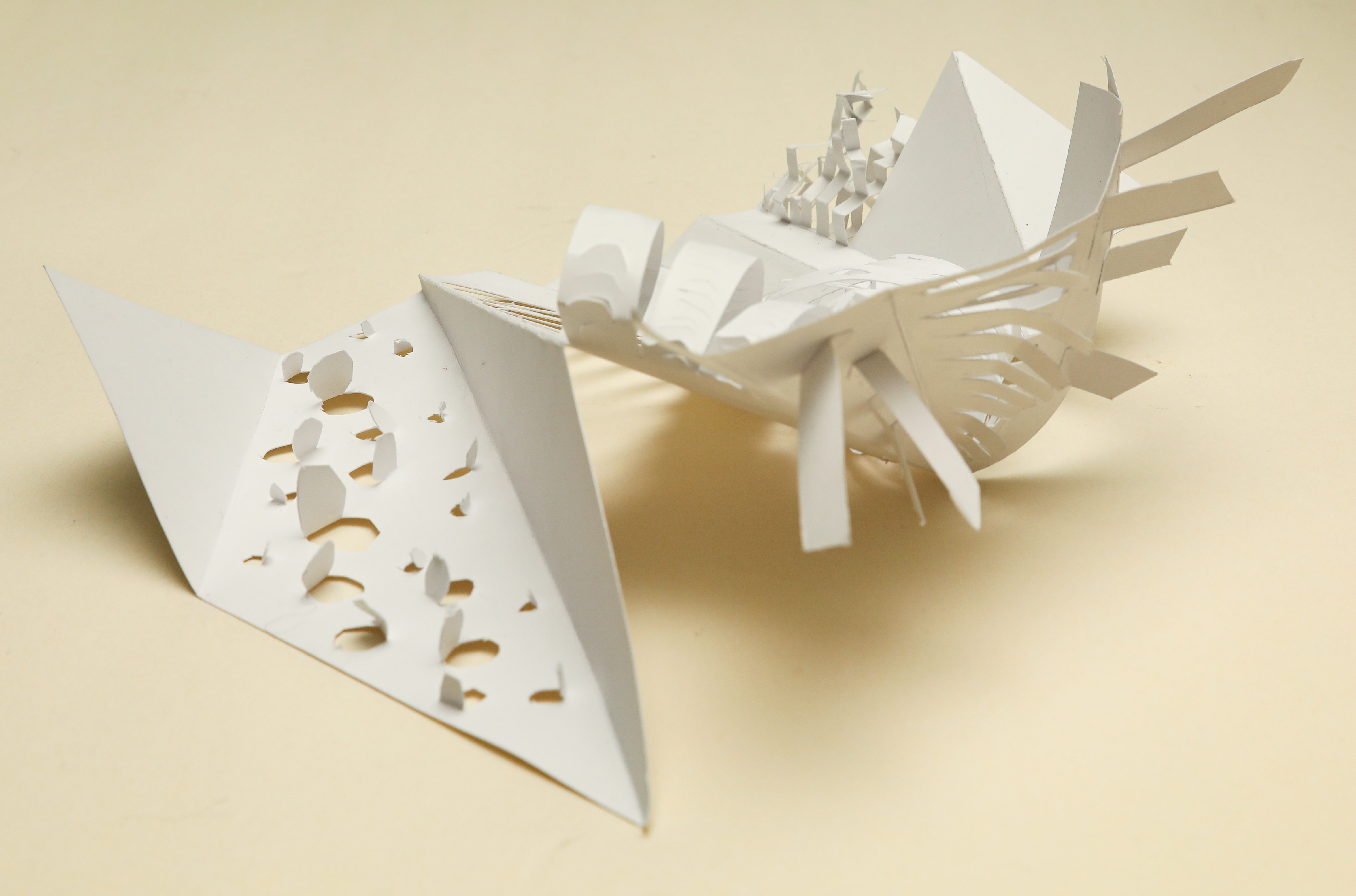 Papercraft abstract 3D architectural art