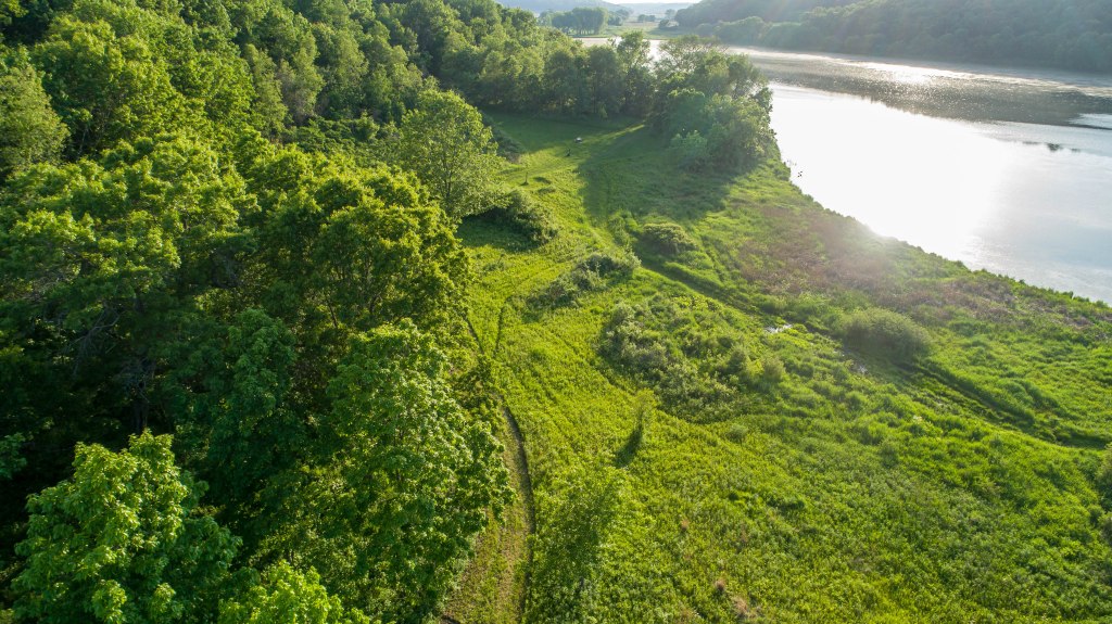Aerial photography over Indian Lake, Wisconsin, USA